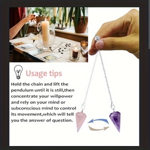 Detailed usage guide for natural crystal hexagonal pendulums in rose quartz and amethyst