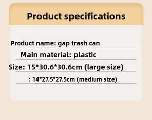 Spécifications détaillées des dimensions des poubelles étroites en plastique, tailles M et L