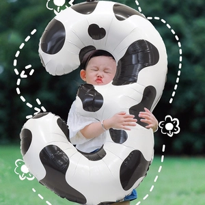 40-inch cow print number 3 foil balloon for birthday parties and outdoor events