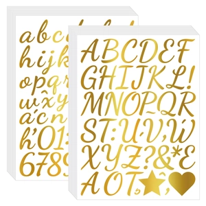Self-adhesive 1 inch gold alphabet and number sticker set for DIY water bottles and gifts