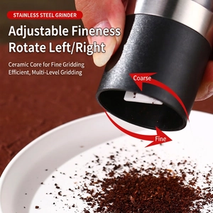 Manual stainless steel salt and pepper grinder with adjustable ceramic core mill