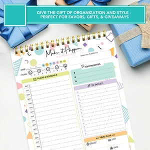 A5 daily planner notebook with spiral binding, time schedule, and to-do list for daily organization.