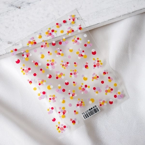 Macro shot of TS-124 3D nail stickers featuring colorful candy bubble dot patterns