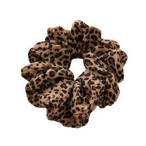 Large leopard print scrunchie made of premium chiffon fabric for stylish hair styling