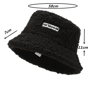 Detailed size chart showing 58cm circumference and 100% polyester fabric info for bucket hat