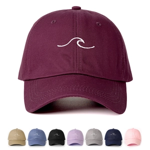 Wave Embroidery Baseball Cap Adjustable Polyester Sun Protection Outdoor Sports Casual Curved Brim Hat Men Women
