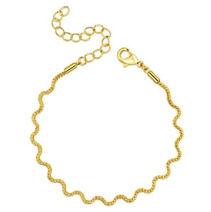 Elegant gold square foxtail chain bracelet for women with extension and lobster clasp