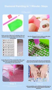 Step-by-step DIY Halloween diamond painting guide with tools and acrylic resin drills