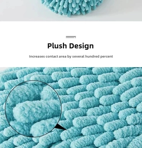 Macro detail of high-density blue chenille microfiber for enhanced cleaning absorption