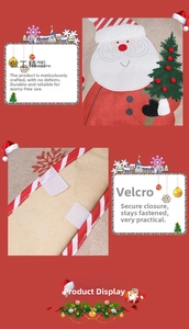 Détail du cache-pied de sapin avec broderie Père Noël et fermeture velcro