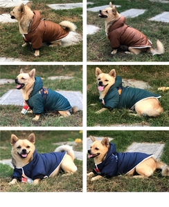 Détail de la veste d'hiver pour chien avec doublure polaire chaude et boucle en D robuste