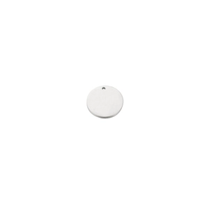 Polished silver stainless steel round tag for DIY engraving with a top hole