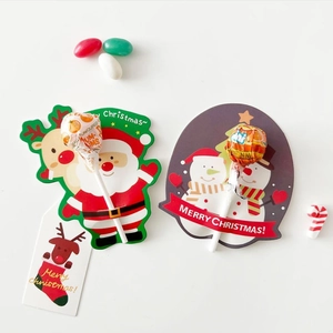Christmas lollipop paper cards featuring Santa and Snowman for festive DIY decorations