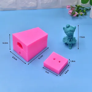 Silicone ballerina mold for DIY cake decoration and plaster crafts with dimensions