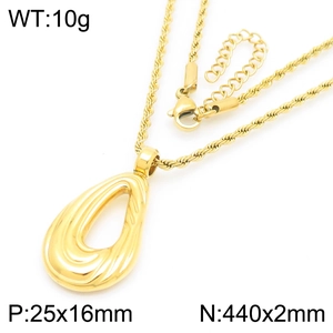 Parure minimaliste en acier inoxydable plaqué or 18k avec pendentif larme et boucles d'oreilles