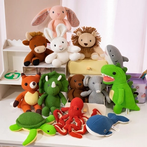 Handmade Crochet Animal Doll Soft Knit Stuffed Plush Toy Cute Amigurumi For Toddlers Kids Home Decor