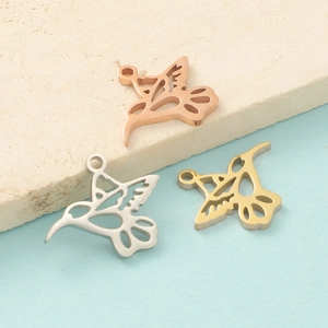 Hummingbird Pendants Hollow Out Animal Bird 304 Stainless Steel Mirror Polished DIY Jewelry Making Charms Accessories
