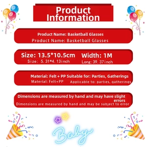 Felt and PP basketball party glasses and 1m long banner set for fan celebrations