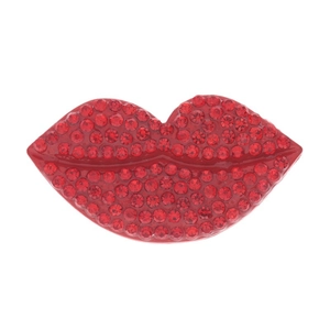 Creative red lip shaped accessory with sparkling rhinestones for DIY phone cases