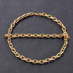 Poliertes goldenes Edelstahl O-Kettenarmband mit Karabinerverschluss für Herren Hip-Hop-Stil
