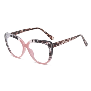 Pink gradient tortoiseshell cat-eye TR90 blue light blocking glasses with stylish frame