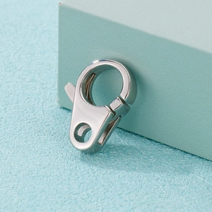 Polished silver stainless steel lobster clasp teardrop spring hook for bags and DIY jewelry