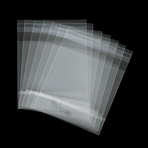 Detail of high transparency self-sealing plastic bags for jewelry and DIY crafts packaging