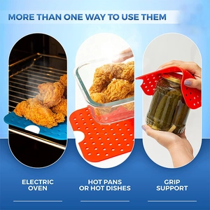 Versatile silicone air fryer liners for oven use, hot dishes, and opening jars