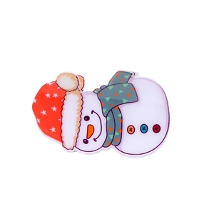 Large Christmas hair claw clip featuring a cute snowman design with a festive red star hat