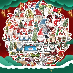 Christmas Gnome Stickers Waterproof PVC Matte Cartoon Holiday Decoration Laptop Suitcase Phone Cup Decals