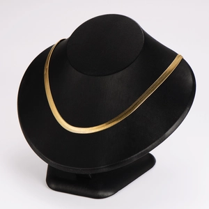 5.7mm wide flat snake chain necklace in 18K gold plated stainless steel for women