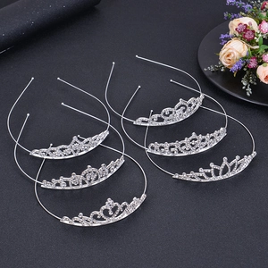 Set aus sechs silbernen funkelnden Kristall-Tiaras für Mädchen in Prinzessinnen-Designs