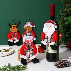 Set of 4 Christmas tree hanging decorations including Santa Claus, Snowman, Reindeer, and Bear