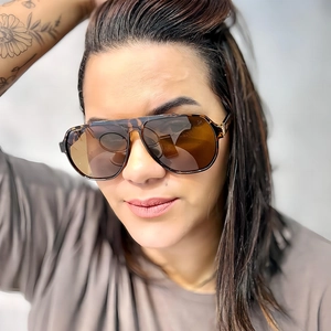 Occhiali Da Sole Aviator Oversize Moda Montatura In PC Protezione UV400 Guida All'aperto Vintage Retrò Per Uomo Donna