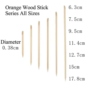 Orange wood sticks for nails in various lengths from 6.3cm to 17.8cm for manicure care
