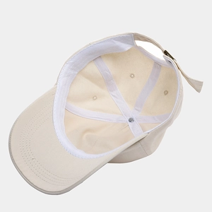 Retro baseball cap with 3D embroidery showing internal structure and adjustable metal strap