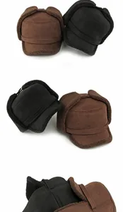 Gorro de aviador clásico para hombre con orejeras calientes y forro de ante sintético