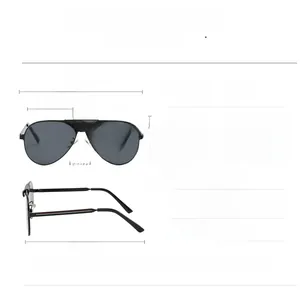 Detaillierte Größenangaben und Abmessungen für diese Vintage-Punk-Aviator-Sonnenbrille