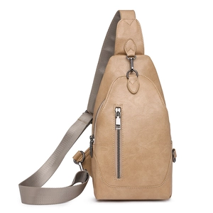 Sac bandoulière rétro en cuir PU kaki pour femme avec sangle réglable et fermetures éclair