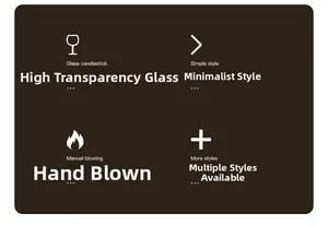 Detail showing high-transparency glass material and handmade blown craft for candle holder