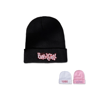 Berretto In Maglia Babygirl Ricamato Caldo Inverno Acrilico Skull Cap Streetwear Moda Per Donne