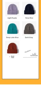 Détail de la texture en maille et des variantes de couleurs pour bonnets d'hiver
