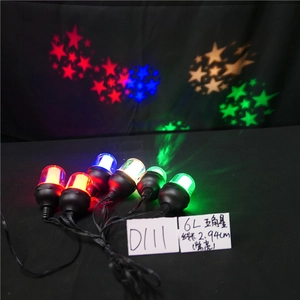 Macro detail of 6-pack LED star pathway lights showing colorful projection and wiring