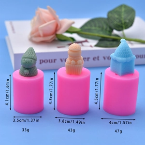 Pink silicone snowman cake and castle mold set for DIY baking and mousse making