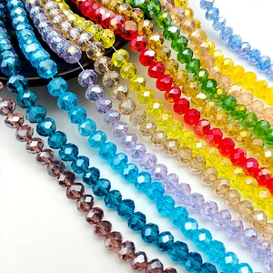 Faceted AB crystal glass rondelle beads in various vibrant colors for DIY jewelry making