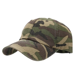 Classic jungle camouflage cotton baseball cap with curved brim for outdoor sports