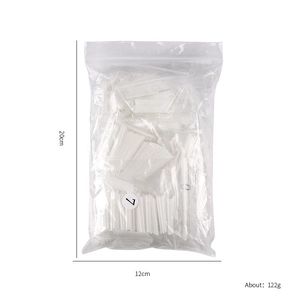 Extra long white flat french press on nails 504pcs set in transparent bag with dimensions