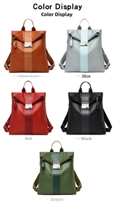 Detail showing woven texture and multiple color options for minimalist school backpacks