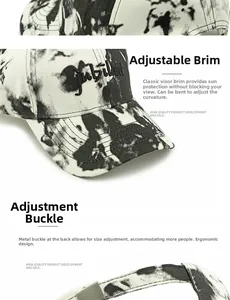 Détail du motif tie-dye et de la broderie 3D jubilant sur cette casquette de baseball