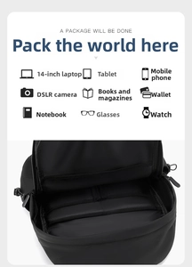 Detail view of water-resistant backpack interior with multi-pocket laptop compartment